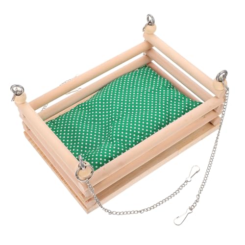 Toddmomy 1 Satz Hamster Holzhängematte Mini Eichhörnchen warmes Bett Hamster hängt Hängematten groß Hamster Holzbett Hängematte für kleine Tiere Haustierkäfig-Hängematte Hamsterbett hölzern von Toddmomy