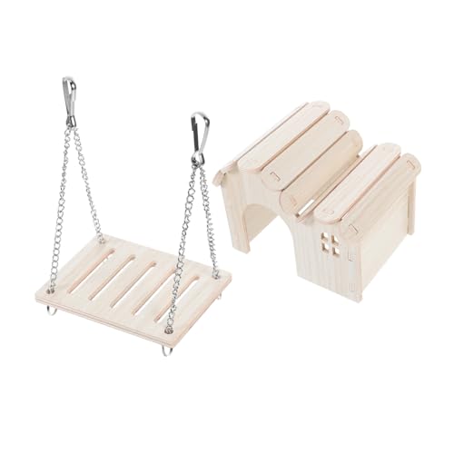 Toddmomy 1 Satz Holzkletterkabine Holzhamster Schlafendes Kleines Tier Chinchilla-haustierspielzeug Hamsterkäfige Und Lebensräume Ratten- Und Hamsterspielzeug Chinchilla-holzhaus Beige von Toddmomy