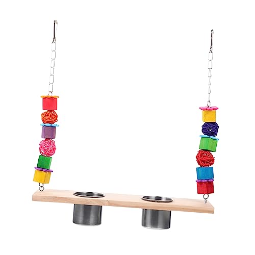 Toddmomy 1 Satz Papageienschaukel Swing Papageienspielzeug Vogel Papageien Krähe Käfige holzspielzeug holzspielsachen kleine Vogelschaukel Vogelkäfig zum Aufhängen Rostfreier Stahl Colorful von Toddmomy