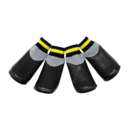 Toddmomy Hundesocken Wärme Hundeschuhe Booties Regenfest - Größe 1 Schwarz 4 Stück/Paket von Toddmomy
