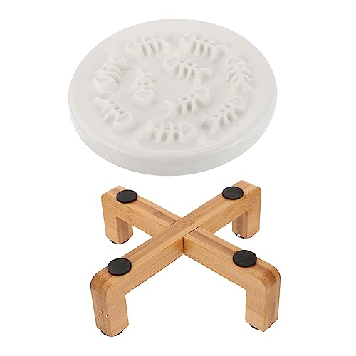 Toddmomy Keramik-hundenapf-Set – Erhöhter Slow Feeder Für Welpen – Haustierbedarf Mit Überlauf-Design von Toddmomy