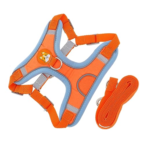 Toddmomy 1 Satz Transportbox Für Haustiere XXX Für Hunde Geschirr Für Kleine Hunde Körperpflege Züchten Führen Und Leine Welpe Hundegeschirr Klein Weste Hundeleinen-kit Orange Tuch von Toddmomy