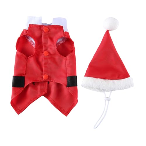 Toddmomy 1 Satz Weihnachts-Haustier-Kleidung Hundemäntel Haustiere Welpe Hundeperücke Hundehut Weihnachten Weihnachtsfeier Hundekostüm Dekoration für Haustierkleidung Polyester rot von Toddmomy
