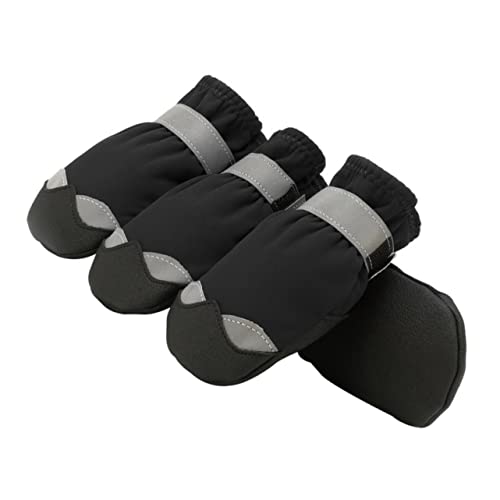 Toddmomy 1 Satz wasserdichte Hundelschuhe Zubehör Stiefeletten Hund Winter Schutz Haustiere Für Beleg Groß Hundestiefel Pfote Anti-rutsch Hundeschuhe Black Nylon von Toddmomy