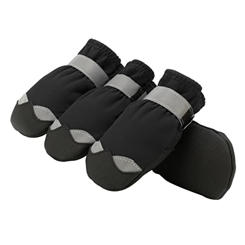 Toddmomy 1 Satz wasserdichte rutschfeste Hundestiefel Hundesocken Wasserdicht Für Groß Haustier Hundepfotenschuhe Zubehör Schnee Hundeschuhe Beleg Hundestiefel Wasserdicht Nylon Black von Toddmomy