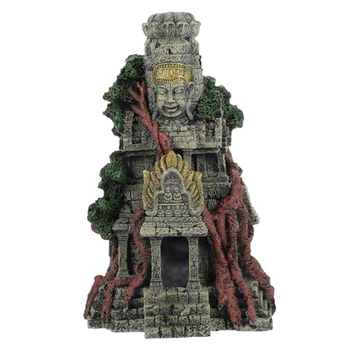 Toddmomy 1 Stück Fisch Tank Dekoration Ornament Simulation Harz Tempel für Aquarien Landschaft und Detailreiche Aquarienhöhle Bietet Schutz und Versteckmöglichkeiten für Fische von Toddmomy