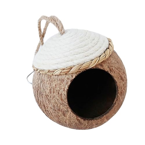 Toddmomy 1 Stück Kokosnuss Vogelhaus für Kleine Haustiere Komfortables Nest aus Natürlicher Kokosnuss für Wellensittiche Hamster und Andere Kleintiere Installieren Langlebig und Praktisch von Toddmomy