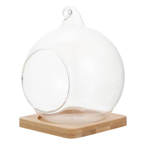 Toddmomy 1 Stück Micro Landscape Glasflasche Hängende Flasche für DIY Terrarium für Pflanzen und Dekoration im Wohnzimmer Schlafzimmer und Glasbehälter mit Bambusunterlage von Toddmomy