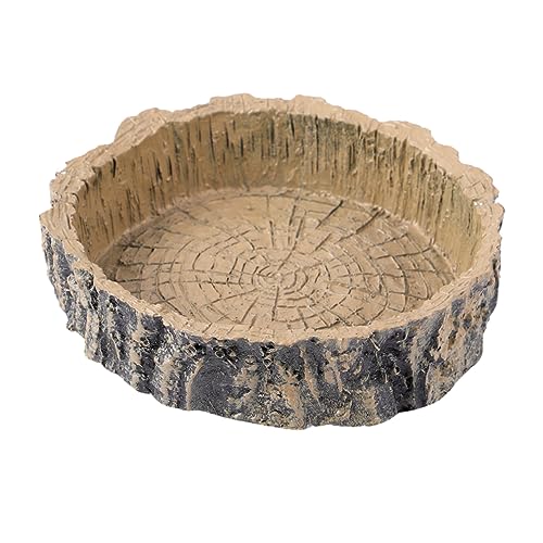 Toddmomy 1stück Reptilien-futternapf Aus Robustem Harz Baumstamm-Design Futter Und Wasserschale Für Schildkröten Geckos Eidechsen Und Andere Reptilien Dunkelbraun von Toddmomy