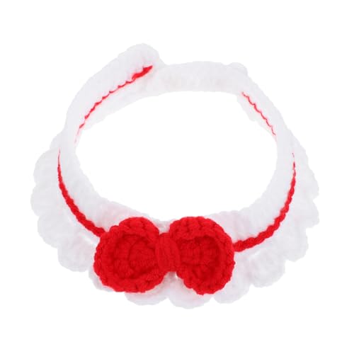 Toddmomy 1 Stück gestricktes Katzenhalsband für gestrickte Katze Kragen für Kätzchen Nacken klein für Hunde für Hunde Stylischer Haustierkragen Garn Weiß von Toddmomy