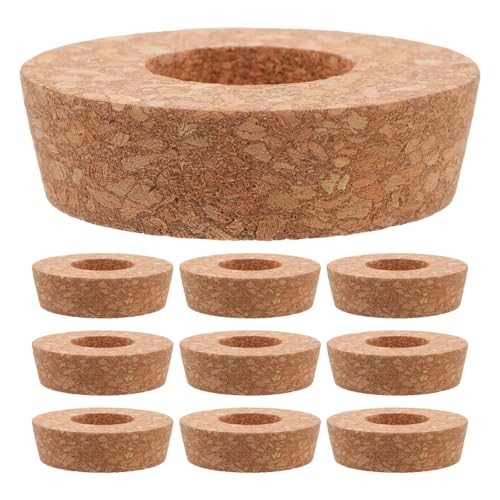 Toddmomy 10 Stück Glas-Pflanzgefäßkorken mit 6,5 cm Mittelloch, Deckel für Hydrokulturvasen, Korkstopfen, Ersatz für Hydrokultur-Anbauvasen von Toddmomy