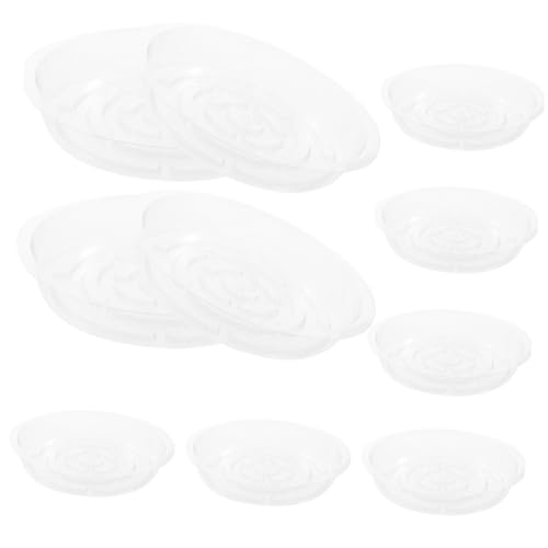 Toddmomy 10 Stück Teiliges Transparenter Pflanzenteller Kunststoff Runde Blumenkübeluntersetzer für Drinnen und Draußen für Pflanzenpflege und Bodenreinigung von Toddmomy
