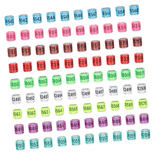 Toddmomy 100 Stück Brieftauben-identifikationsring Gestell Ringe Voliere Vogelmarkierung Beinbänder Zur Identifizierung Von Hühnern Band Geflügelbeinbänder Mehrere Colorful Aluminium von Toddmomy