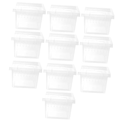 Toddmomy 10Stücke Transparente Reptilien Fütterungsbox für Kleine Tiere Terrarium für Schlangen Spinnen Geckos Schnecken und Langlebig und Leicht zu Reinigen von Toddmomy