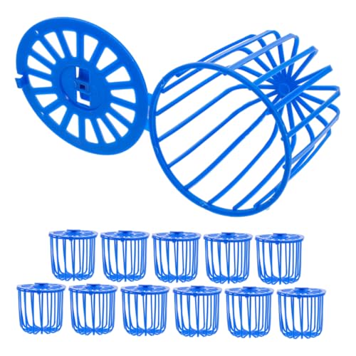 Toddmomy 12 Stück Obst- Und Gemüsekorb Sittich-Futter Vogelhäuschen Aus Kunststoff Papageienfutterautomat Aus Kunststoff Vogel-leckerli-Halter Papageienkäfig-futterfänger Plastik Blue von Toddmomy