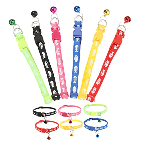 Toddmomy Katzenbedarf Haustierhalsband Mit Fischdruck Zartes Kätzchenhalsband Mit Glöckchen Für Outdoor-aktivitäten Haustierhalsband Mit Glöckchen Toddmomy Katzenbedarf Haustierhalsband Mit Fischdruck Zartes Kätzchenhalsband Mit Glöckchen Für Outdoor-aktivitäten Haustierhalsband Mit Glöckchen von Toddmomy