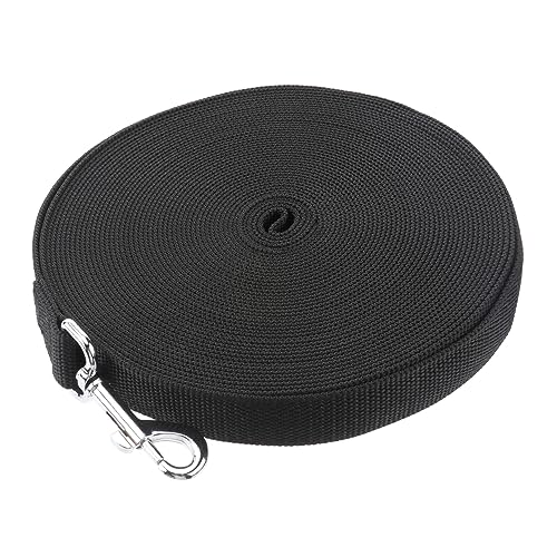 Toddmomy 15M Hundetraining Leine Schwarze Haustier Strapazierfähig und Langlebig Bequemes Griffdesign mit Schnellverschluss für Welpen und Haustiere von Toddmomy