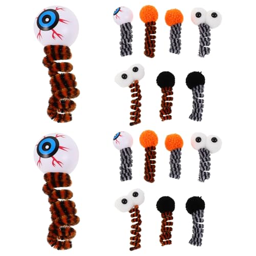 Toddmomy 16 stücke Halloween Frühling Augapfel Katzenspielzeug Katze Spirale Spule Frühling Bälle Plüsch Interaktive Kauen Biss Spielzeug Für Kätzchen Indoor Festliche Urlaub von Toddmomy