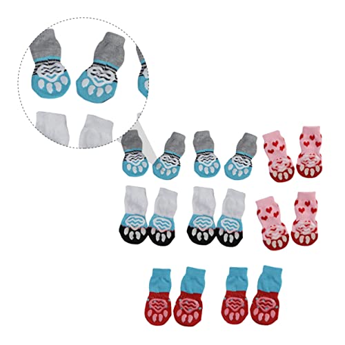 Toddmomy Haustier Baumwollsocken Für Hunde Und Katzen 16 Stück (8 Paare) Warme rutschfeste Socken Für Winter Und Partys Elastisches Design Für Kleine Haustiere von Toddmomy
