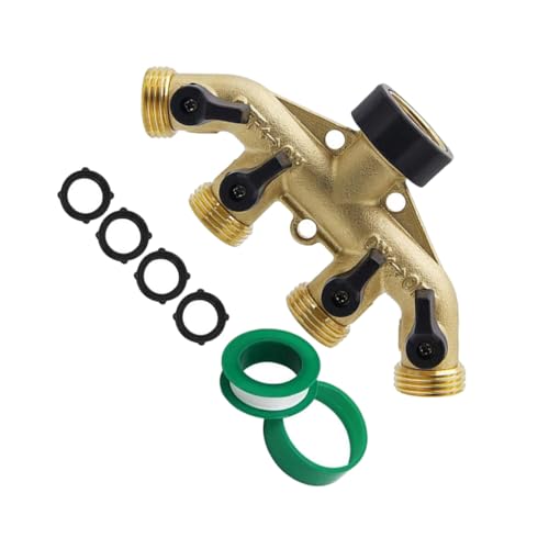 Toddmomy 1satz Verstellbarer Gartenschlauch-Splitter Messing Wasseranschluss Für Gartenbewässerung Hohe Druckbeständigkeit Und Einfache Installation von Toddmomy