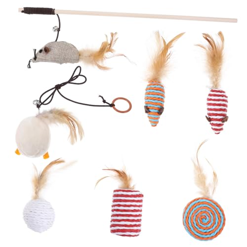Toddmomy 1Satz Interaktives Katzen Spielzeugset Mit Mäuse Und Teaser Stick Teiliges Für Kätzchen Fördert Und Bewegungsfreude Toddmomy 1Satz Interaktives Katzen Spielzeugset Mit Mäuse Und Teaser Stick Teiliges Für Kätzchen Fördert Und Bewegungsfreude von Toddmomy