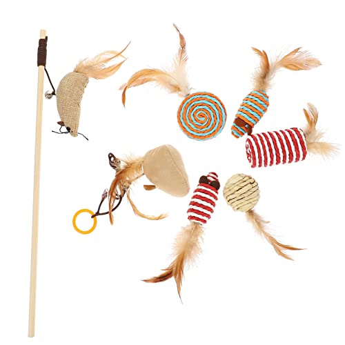 Toddmomy 1satz Interaktives Katzenspielzeug Kätzchen Strapazierfähige Katzenangel Mit Bunten Federn Für Spiel Und Beschäftigung Teiliges Zubehör Für Katzenfreunde von Toddmomy