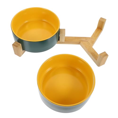 Toddmomy 1Satz Keramische Katzenschalen mit Holzgestell Doppelschüssel für Katzen und Kleine rutschfest zu Reinigen Teilig Toddmomy 1Satz Keramische Katzenschalen mit Holzgestell Doppelschüssel für Katzen und Kleine rutschfest zu Reinigen Teilig von Toddmomy