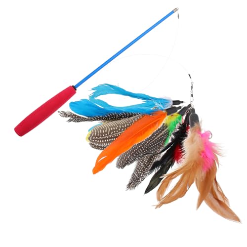 Toddmomy 1satz Katzenangel Mit Austauschbaren Anhängern Interaktives Katzenspielzeug Mit Flexiblem Federstab Und Ergonomischem Griff Fördert Bewegung Spieltrieb Für Katzen Und Kätzchen von Toddmomy