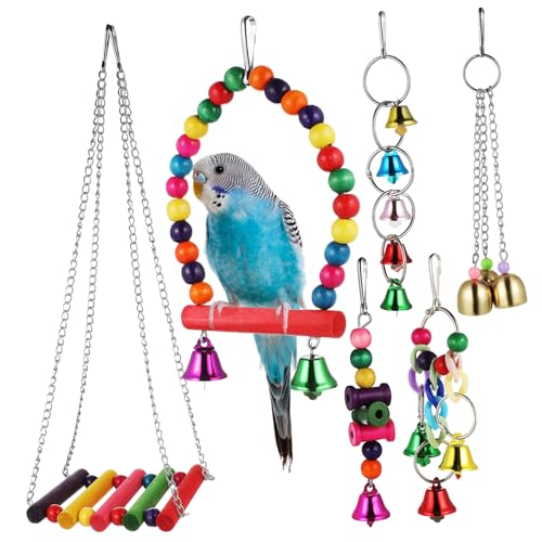 Toddmomy Vogelspielzeug Käfige Hängende Schaukel Und Windspiel Für Papageien Interaktive Spielmöglichkeiten Installieren Langlebiges Design Sichere Unterhaltung Für Vögel von Toddmomy
