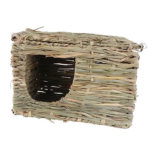 Toddmomy 1Stück Faltbares Nest aus Stroh Haustierzubehör für Kleintiere Gemütliches Schlafhaus für Zwerghasen Meerschweinchen und Chinchillas Beige von Toddmomy