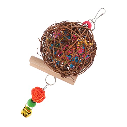 Toddmomy 1stück Hängender Rattan Kauspielzeug Für Vögel Interaktives Spielzeug Für Papageien Und Wellensittiche Fördert Bewegung Und Beschäftigung Im Käfig Zufällige Farben von Toddmomy