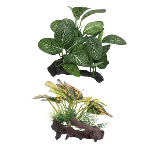 Toddmomy 2 STÜCK Teiliges Aquarium Deko Betta Pflanzen aus Kunststoff Kleines Reptilien Terrarium Versteck Künstliche Wasserpflanzen für Goldfisch Verstecke Pflegeleicht und Naturgetreu von Toddmomy