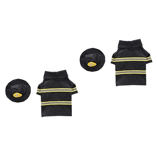 Toddmomy 2 Sätze Haustierkleidung weihnachtskleidung weihnachtskleif kleine hundekleidung Lustige Hundekostüme geschenkset Weihnachtsmann-Kostüm Performance-Kostüm feuerwehruniform Kleidung von Toddmomy