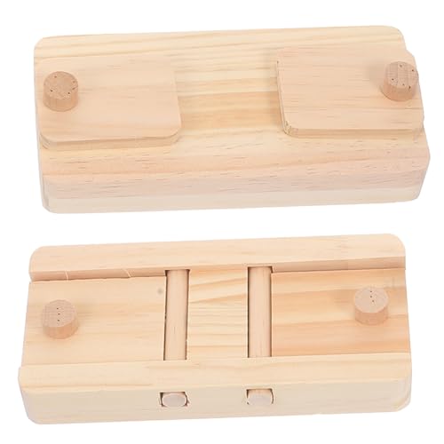 Toddmomy 2 Stück Futterspielzeug Aus Holz Hasenspielzeug Futterspielzeug Für Kleine Haustiere Ausgestopft Hängematte Hamster Ratte Ara Futterspender Heu Spaß Hund Rennmaus Beige Kiefernholz von Toddmomy