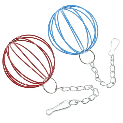 Toddmomy 2 Stück Hängender Futterball für Kleintierkäfig Eisen Futterspender mit Aufhängung Spiel Futterball für Kaninchen Meerschweinchen Hamster Fördert Bewegung und Sauberen Käfig von Toddmomy