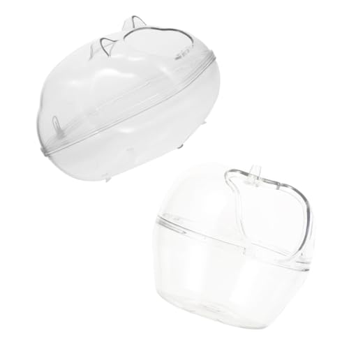 Toddmomy 2 Stück Hamster Sandbad Transparent Kunststoff Hamster Badezimmer Sandbadewanne Kleine Haustier Toilette Praktisch Pflegeleicht Staubdicht und Sauna von Toddmomy
