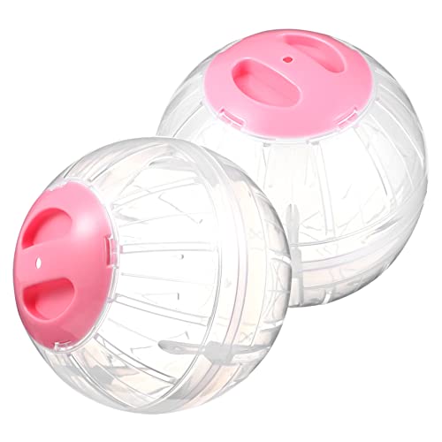 Toddmomy 2 Stück Hamster Sportball Hamster läuft Hamster Untertassenrad Hunde Zwerghamsterball Welpe Hamster hamsterspielzeug Übungsbälle für Haustiere Hamster-Übungsbälle Plastik von Toddmomy