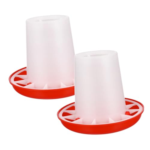 Toddmomy 2 Stück Hühnerfutter Chicken Feeder Geflügel Futterautomat wasserspender für hühner Futterspender für Hühner Fütterung Henne Taubenfuttertrog Futtertröge für Geflügel Plastik rot von Toddmomy