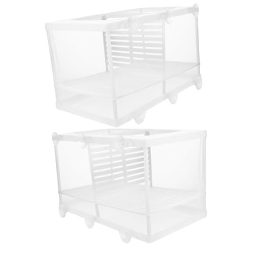 Toddmomy 2 Stück Isolationsnetz mit Trennwand Teiliges Saugnapf Design Fischzucht Inkubator Langlebig Praktisch für Aquarium und Zuchtbecken Schutz für Jungfische und Kranke Fische von Toddmomy