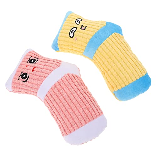 Toddmomy 2stücke Plüsch Hundespielzeug Mit Quietschfunktion Cartoon Socken Für Kauspielzeug Zahnpflege Und Beschäftigung Für Kleine Und Mittelgroße Hunde von Toddmomy