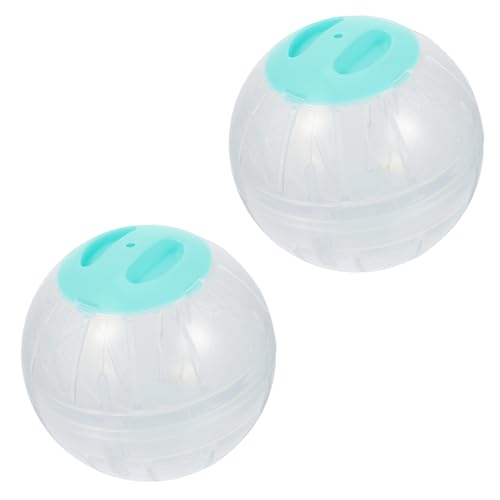 Toddmomy 2 Stück Teiliges Hamster Laufkugel Transparent Blau Lustige Kleintier Spielzeuge für Bewegung und Training Geeignet für Hamster Zwerghamster und Kleine Haustiere Fördert Aktivität von Toddmomy
