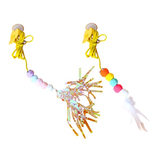 Toddmomy 2 Stück Teiliges Verstellbares Katzenspielzeug Hängen Kratzfestes und Langlebiges Indoor Katzenangel Fördert Neugier und Spielspaß für Kätzchen und Katzen von Toddmomy