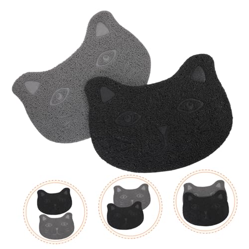 Toddmomy 2 Stück Teiliges rutschfeste Katzenstreu Matte aus Langlebigem Wasserabweisend Einfach zu Reinigen als Haustier Futterunterlage für Sauberen Boden und Komfortables Fressplatz von Toddmomy