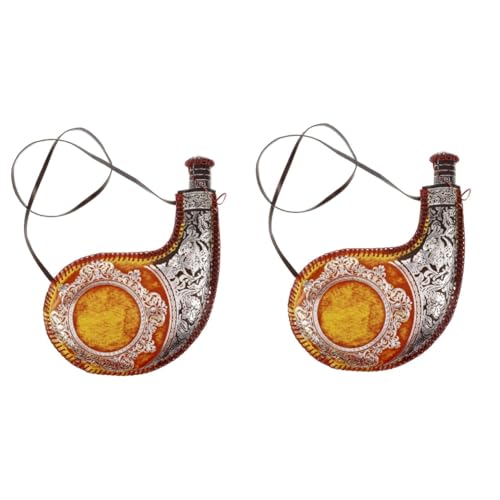Toddmomy 2 Stück Tragbarer Ledertasche Wasserbeutel Antik Stil Leicht Reißfest Wiederverwendbar Für Outdoor Camping Traditioneller Trinkbeutel Mit Schulterriemen von Toddmomy