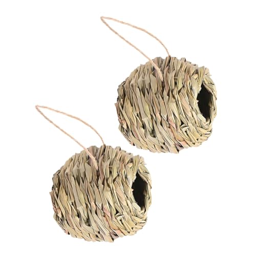 Toddmomy 2stücke Handgewebte Vogelhäuser Natürlichem Gras Für Papageien Hängende Nistplätze Für Vögel Dekoratives Vogelhäuschen Für Garten Und Balkon von Toddmomy