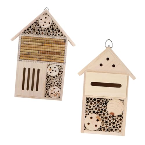 Toddmomy 2 Stück hängende Bienenkabine Bienenstock Dekorative Outdoor - Garten Lebensraum holzschmuck Bienenstock aus Holz Nest Kabinenverzierung Toddmomy 2 Stück hängende Bienenkabine Bienenstock Dekorative Outdoor - Garten Lebensraum holzschmuck Bienenstock aus Holz Nest Kabinenverzierung von Toddmomy