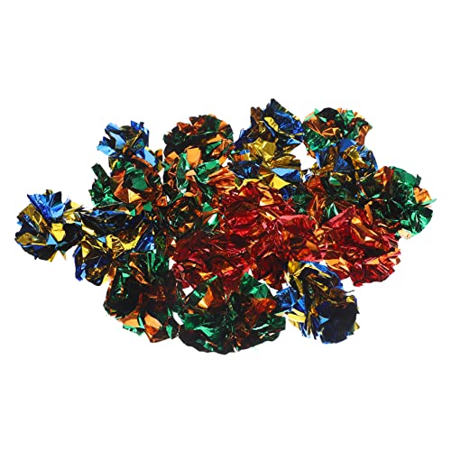 Toddmomy 20 Stück Teiliges Katzenspielzeug Bunte Crinkle Bälle mit Metallischem Interaktive Indoor Katzenspielzeuge zur Beschäftigung Bewegung für Katzen und Kätzchen Zufällige Farbe von Toddmomy