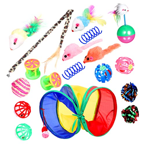 Toddmomy 20Stücke Teiliges Katzenspielzeug Für Innenkatzen Interaktives Katzenspielzeug Mit Tunnel Teaser Und Fördert Bewegung Und Spielspaß Für Ihre Perfektes von Toddmomy