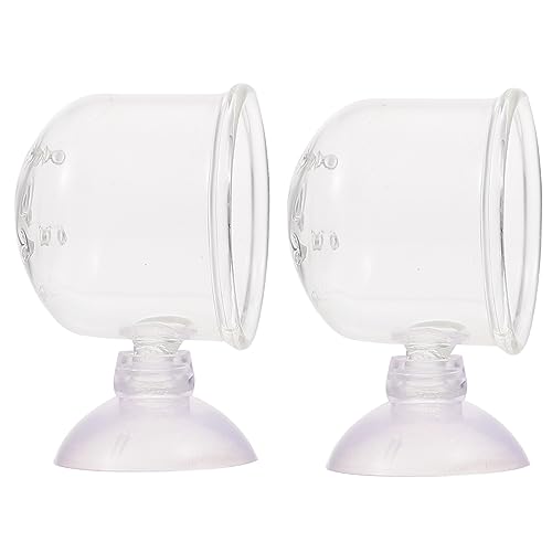 Toddmomy 2Stücke Aquarium Futterhalter Transparente Futterbecher für Rote Mückenlarven Lebensmittelspender mit Saugfüßen für Aquarienfische von Toddmomy