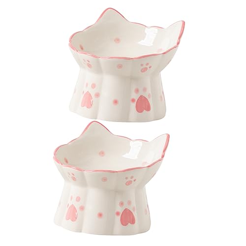 Toddmomy 2Stücke Erhöhter Katzennapf aus Keramik mit Katzenohr Design Futter und Wasserschalen für Haustiere Ergonomisch für Komfortables Fressen Toddmomy 2Stücke Erhöhter Katzennapf aus Keramik mit Katzenohr Design Futter und Wasserschalen für Haustiere Ergonomisch für Komfortables Fressen von Toddmomy